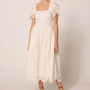 Cleobella YESENIA MIDI DRESS | IVORY EYELET